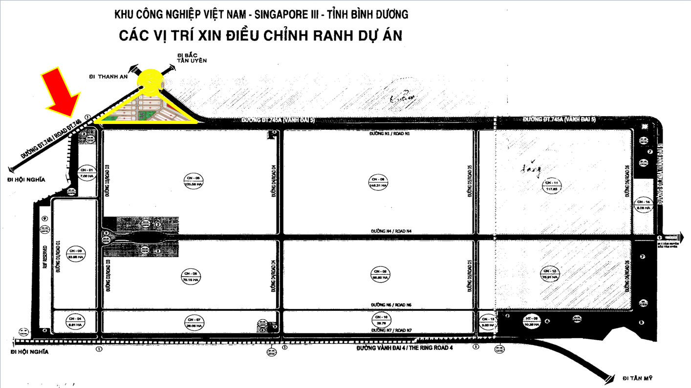 Bản đồ quy hoạch Khu Công Nghiệp Vsip 3