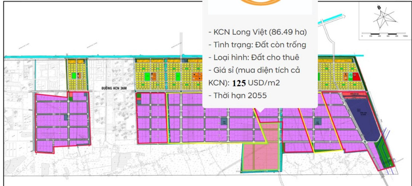 Bán 86.49 ha đất khu công nghiệp Long Việt, Đức Hoà 3, Long An.