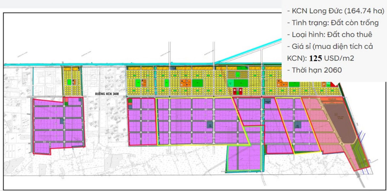 Bán 164.74 ha đất khu công nghiệp Đức Hoà 3 Long An.