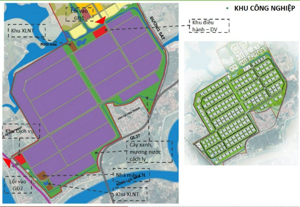 Khu công nghiệp Yên Sơn - Bắc Lũng - Tỉnh Bắc Giang